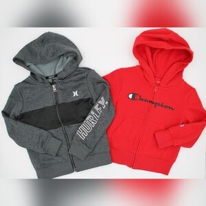 2-Piece Toddler Hoodie Bundle: Champion & Hurley (Size 3T)